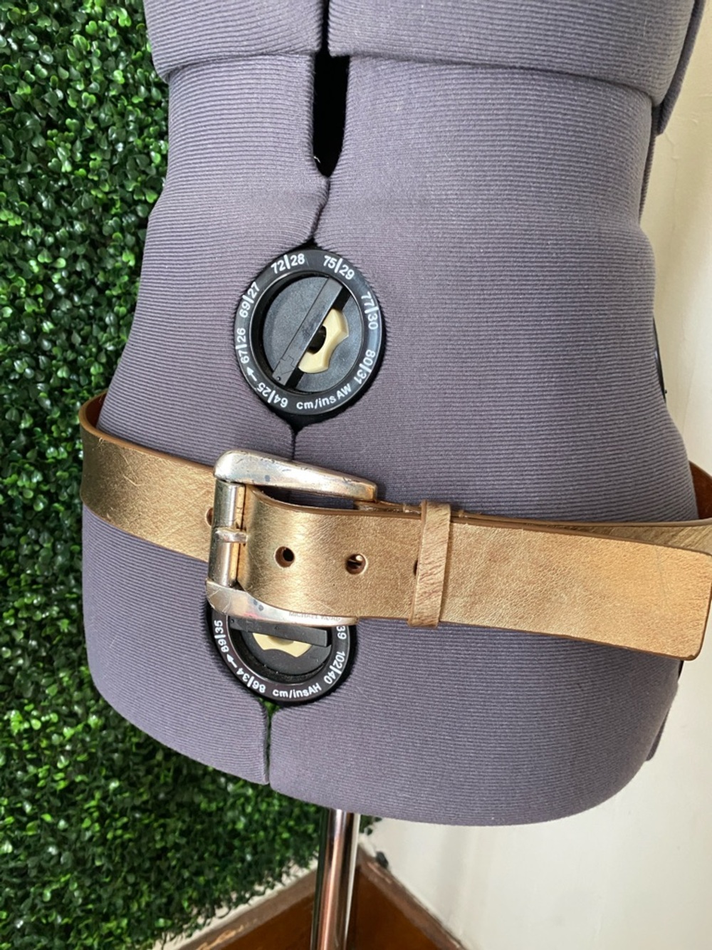 Micheal Kors Gold Leather Women's Belt - Classic Metallic Waist Belt